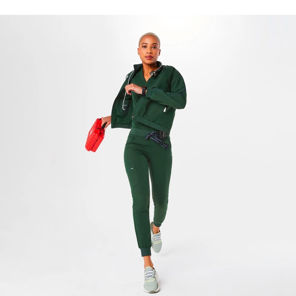 Racing Green High Waisted Zamora™ - Tall Jogger Racing Scrub Pants - XXS - Tall